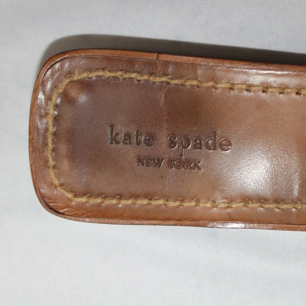 Vintage Kate Spade Leather and Red Canvas Slides - Picture 9 of 12